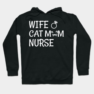 wife cat mom nurse Hoodie